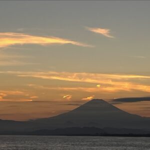 江ノ島の青空、夕陽