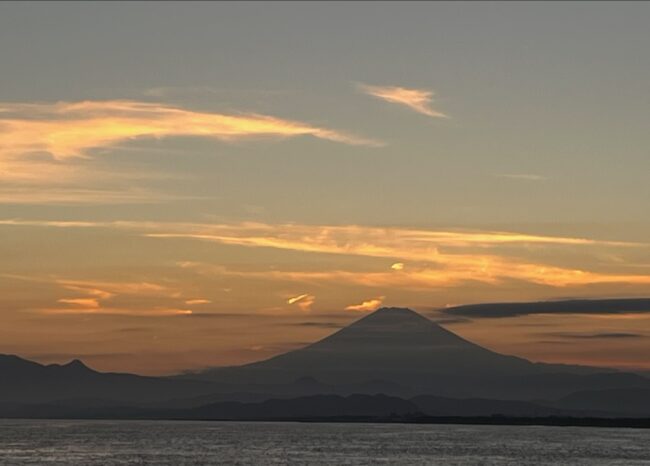 江ノ島の青空、夕陽